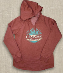 Crabcake Factory Hoodie - Coral Ladies