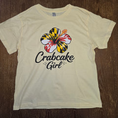 Crabcake Girl Crop Top Tee - Yellow