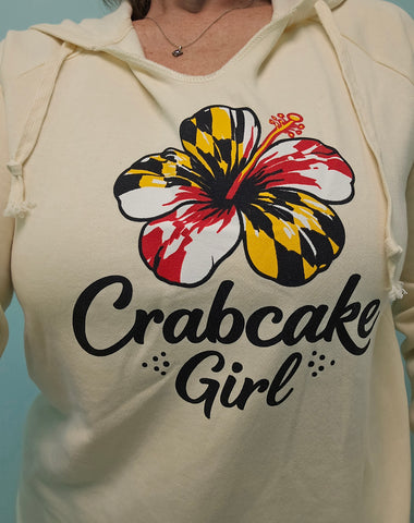 Crabcake Girl Hoodie - Yellow Ladies