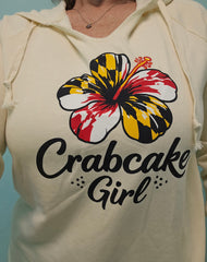Crabcake Girl Hoodie - Yellow Ladies