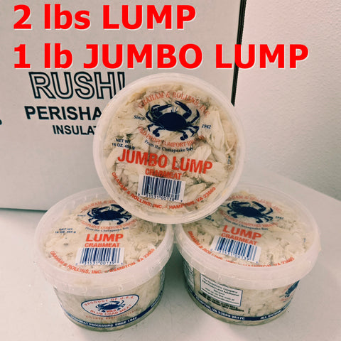 Crab Meat - 1 lb JUMBO & 2 lbs LUMP